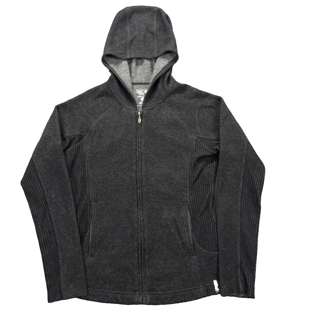 Mountain Hardwear Jacket Womens Small Gray Full Zip Recycled Wool Blend Hooded